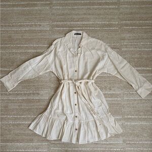 Zara Off-White Textured Dress